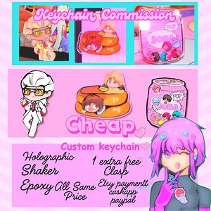 Custom Keychain YCH, Yumeship, Canon, or OC Keychain Holographic Plain, Epoxy, Even Custom Shaker Keychain - Etsy