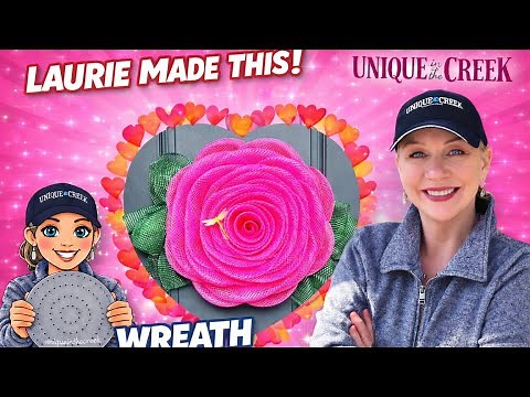 ROSE PETAL | Easy DIY Deco Mesh Rose Flower Wreath | UITC LARGE BOARD | FLOWER WREATH