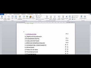 Trabajando con hipervínculos en el índice de un documento de texto ( en Word)?