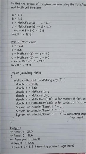 sample program using math.ceil and math.floor #icse #computerapplication