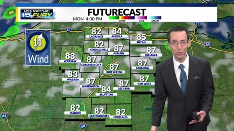 A hot Monday on the way