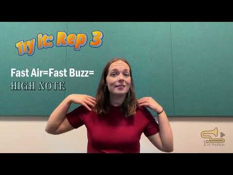 Trombone Basic 4: How to Play and Buzz High and Low Notes- First Position Trombone Method