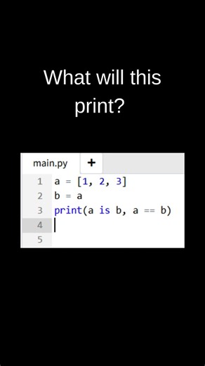 Python Interview Question 😵 What Will This Print? is vs == Explained #shorts #muskernel #coding