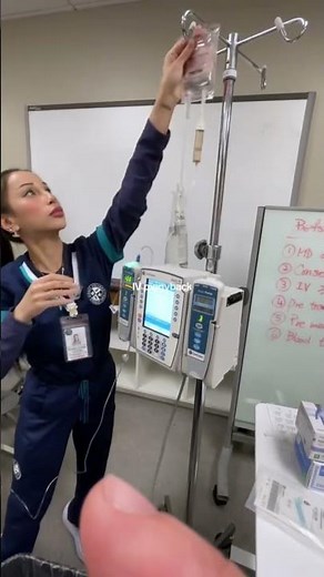 WCU BSN students learning how to do an IV piggyback setup! 🎥: rain.tangx/tiktok