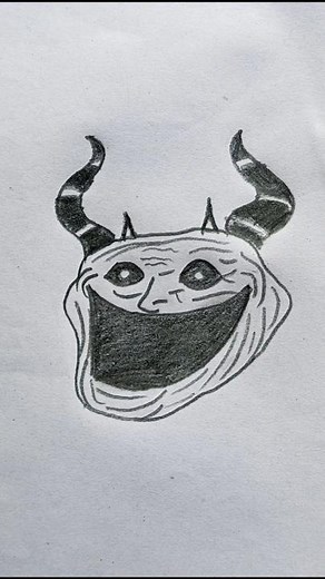 How to draw troll face | How to draw troll face with a pencil | easy troll face drawing | #trollface