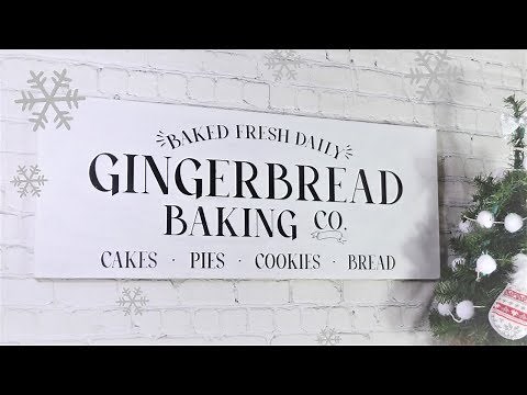 Farmhouse Christmas Sign / Gingerbread Bakery Sign / DIY Wooden Sign