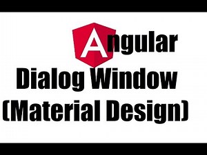 Angular 8 #13; Dialog Window (Material Design)