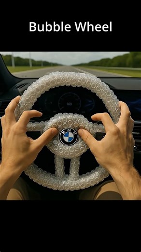 Bubble Wrap BMW Steering Wheel — Will It Pop or Steer? (POV)