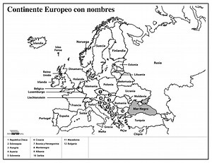 Mapa De Europa Blanco Y Negro Con Nombres Para Imprimir