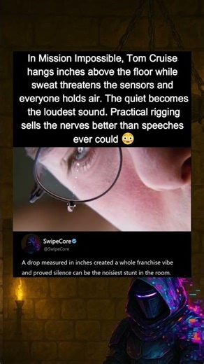 In Mission Impossible (1996), the vault heist used practical wire work in silence.