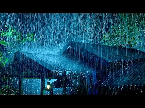 (NO ADS) Fall Asleep Fast on Stormy Night | Powerful Rainfall on Tin Roof & Heavy Thunder