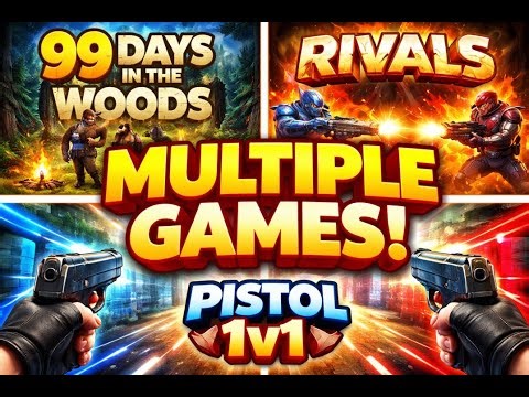 I Played MULTIPLE GAMES in ONE Stream | 99 Days, Rivals & Pistol 1v1 #roblox #live #livefeed