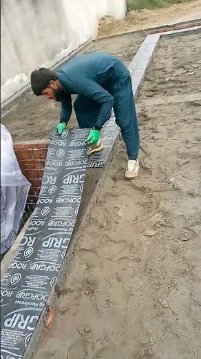 apply membrane sheet on DPC waterproof membrane