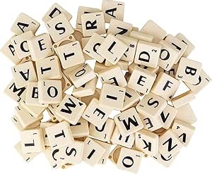 Trimming Shop Ivory Plastic Alphabet Tiles with Black Letters and Numbers for Game, Arts Crafts, Crossword, DIY Decoration, 100pcs