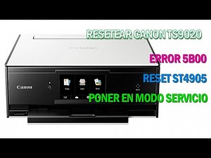 Tutorial Como Poner en Modo Servicio y Resetear Error 5b00 en Canon Ts9020 con Reset st4905
