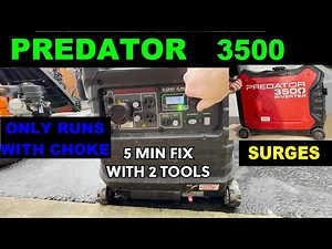 PREDATOR 3500 INVERTER GENERATOR ONLY RUNS ON CHOKE AND SURGES