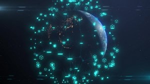 Supply chain smart contract computer code agreement on blockchain network - Animation Rendering