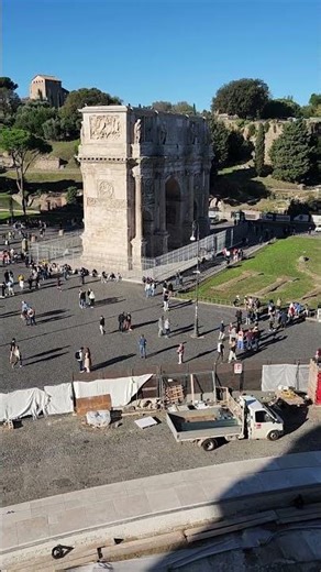 The ancient arch from the Colosseum Rome Italy