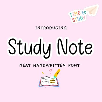 Study Note Minimal Handwritten Font | Clean & Easy-to-Read Classroom Font