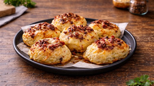 Step by step homemade bacon cheddar biscuits