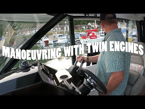 Twin Outboards - Manoeuvring and Berthing a twin engine boat with No Steering on our MF895 Offshore