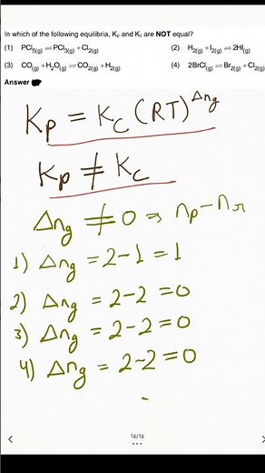 The relation between Kp and Kc #neet2025 #neetpyq