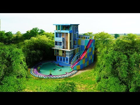 They Spent 200 Days to Construction 5-Story Buildings with Water Slide into Private Swimming Pool