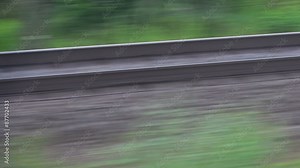 Fast Train Ride, View Through Window, Motion Blur Railways