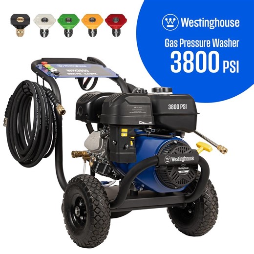 Check The Home Depot's Q&A Before Buying: Westinghouse 3800 PSI 3.6 GPM 274cc Gas Powered Triplex Pump Cold Water Pressure Washer with 5-Quick Connect Nozzles