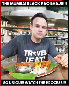 The most unique street food "black pao bhaji" of Mumbai, India - watch the making!!! | The Food Ranger