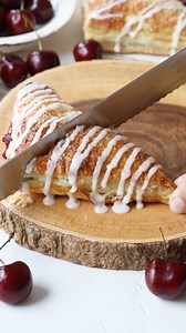 This Cherry Turnover Recipe is easy to make and delicious! Use store-bought puff pastry for this quick treat! Topped with a fabulous sweet glaze that will have your tastebuds dancing. 🍒 Check out this amazing recipe here: https://www.piesandtacos.com/cherry-turnover-recipe/ | Pies and Tacos