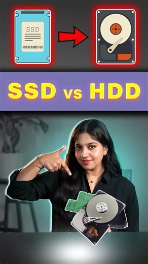 Poorvika on Instagram: "SSD vs HDD.✨️ For faster booting and smooth performance, choose an SSD—it loads apps quickly and stays reliable for long-term use. 😍 HDDs are slower but offer more storage at a lower cost. 👍 For everyday work and multitasking, SSD is the smarter and future-ready choice.💻 (tips and tricks, ssd, hdd, storage units,laptop) #tipsandtricks #storagesolutions #laptop #techhouse #PoorvikaAppliances"