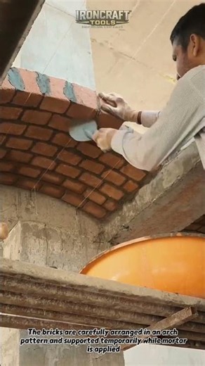 Strong Brick Arch Construction #Construction #Brickwork #Masonry