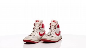 2.5K views · 32 reactions | Christie’s and Stadium Goods unveil all 11 lots of the ORIGINAL AIR: MICHAEL JORDAN GAME-WORN AND PLAYER EXCLUSIVE SNEAKER RARITIES auction. Headlined by the “Shattered Backboard” Origin Story Air Jordan 1 High, the exact pair worn by Jordan for the Italian exhibition game in 1985 where he shattered the glass backboard after a dunk. https://bit.ly/2ZTHTSH | Stadium Goods | Facebook