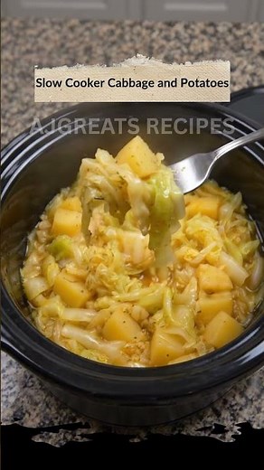 slow cooker cabbage and potatoes in a savory broth