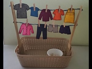 Dollar Store Montessori Activity - Practical life - Clothesline Basket DIY (easy and affordable)