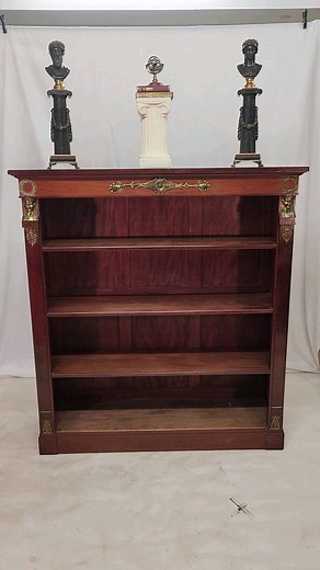 French Empire Bookcase Open Antique Mahogany 1890 #empire #frenchantiques #Canonburyantiques #antiquebookcase #empirefurniture #antiques | Canonbury Antiques