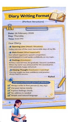 Perfect Diary Writing Format for Exams #DiaryWriting#DiaryWritingFormat#EnglishGrammar#LearnEnglish✅