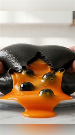 What's inside this giant black ball? 😳🖤 #shorts #asmr #oddlysatisfying