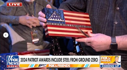 Ahead of the 2024 Fox Nation #PatriotAwards, Lawrence Jones III sits down with Shane Henderson, who crafted this year's awards. The design features "sacred steel" from Ground Zero. | Fox News