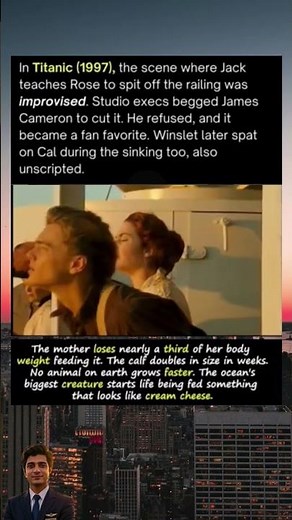 The Iconic Titanic (1997) Scene That Was Never Scripted! 🚢 #shorts #titanic #leonardodicaprio #movie