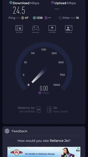 Reliance Jio LTE Speed Test