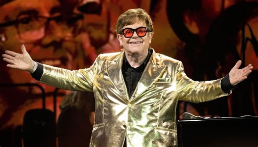 Elton John celebrates birthday with very familiar face
