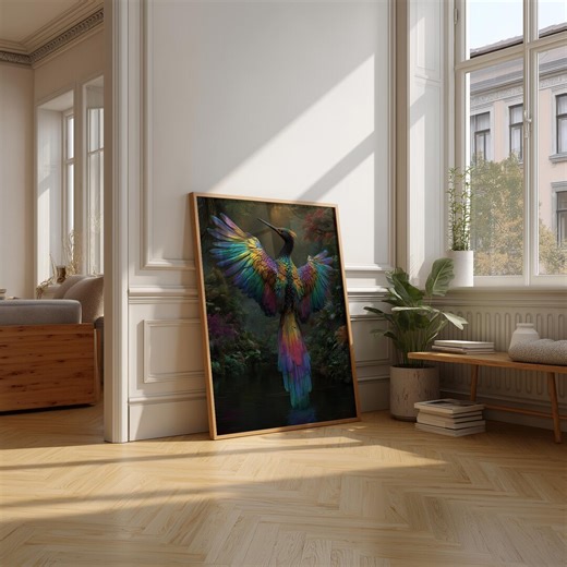 Colorful Fantasy Bird Art Print, Surreal Nature Poster - Etsy