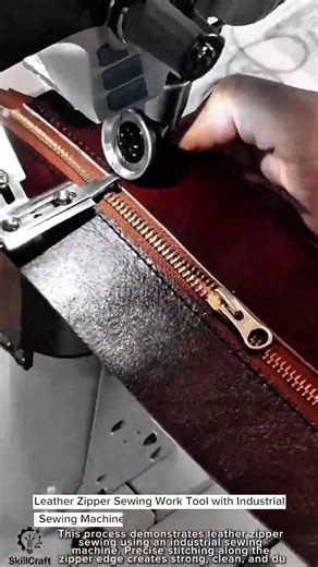 Leather Zipper Sewing Work Tool with Industrial Sewing Machine #worktool