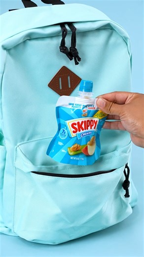 No spoon? No problem! Everywhere you go, SKIPPY® Peanut Butter can go! Whether you're looking for a mess-free peanut butter option at home, or want to toss your favorite SKIPPY® variety in a gym bag or desk drawer, SKIPPY® Peanut Butter Squeeze Pack has you covered! | SKIPPY Peanut Butter