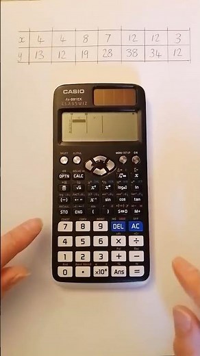 Product Moment Correlation Coefficient PMCC using a Casio FX-991EX Classwiz Calculator.