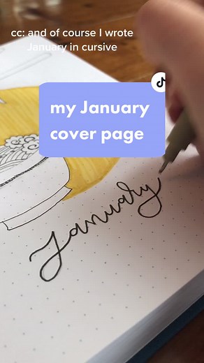 January Bullet Journal Cover Page Tutorial