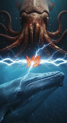 Giant Squid vs Sperm Whale vs Blue Whale vs Colossal Squid #giantsquid #animalvsanimal
