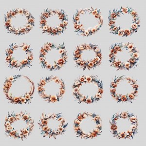 16 Floral Wreaths - Etsy